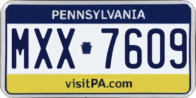 PA license plate MXX7609