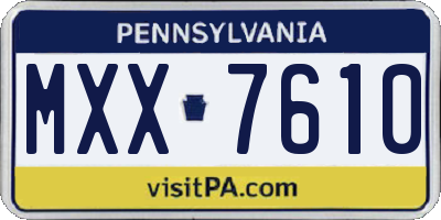 PA license plate MXX7610
