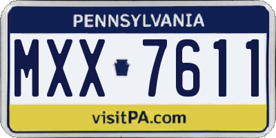 PA license plate MXX7611