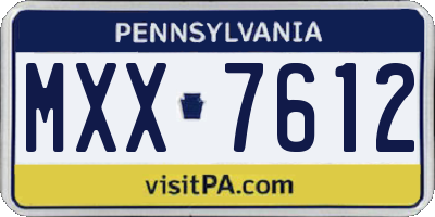 PA license plate MXX7612