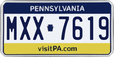 PA license plate MXX7619