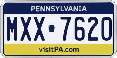 PA license plate MXX7620