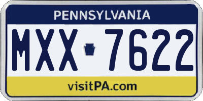 PA license plate MXX7622