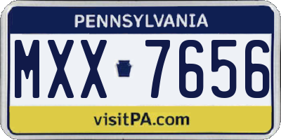 PA license plate MXX7656