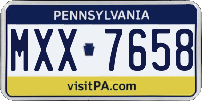 PA license plate MXX7658