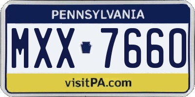 PA license plate MXX7660