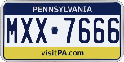 PA license plate MXX7666