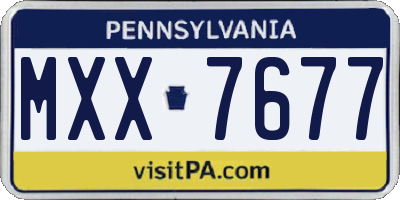 PA license plate MXX7677