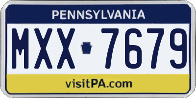 PA license plate MXX7679