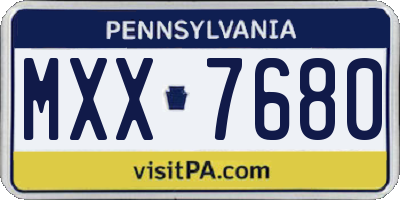PA license plate MXX7680