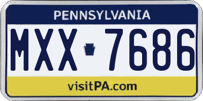 PA license plate MXX7686