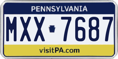 PA license plate MXX7687