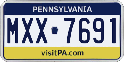 PA license plate MXX7691