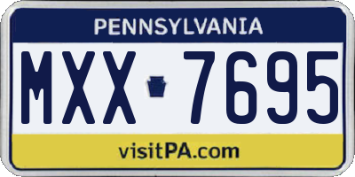 PA license plate MXX7695