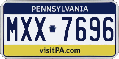PA license plate MXX7696