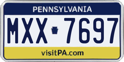 PA license plate MXX7697