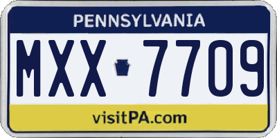 PA license plate MXX7709