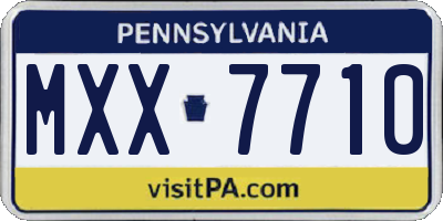 PA license plate MXX7710