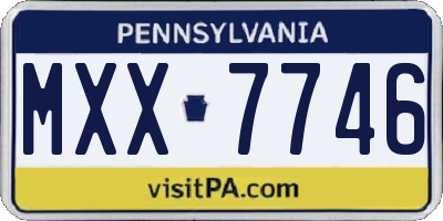 PA license plate MXX7746