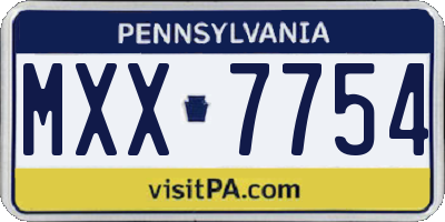 PA license plate MXX7754