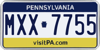 PA license plate MXX7755