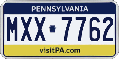 PA license plate MXX7762