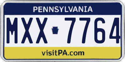 PA license plate MXX7764