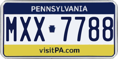 PA license plate MXX7788