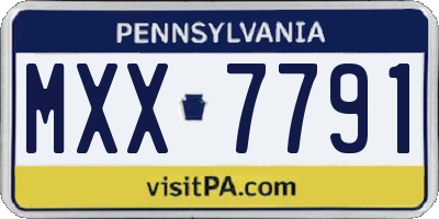 PA license plate MXX7791