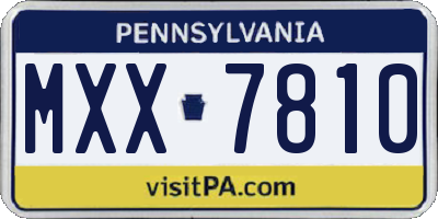 PA license plate MXX7810