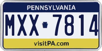 PA license plate MXX7814