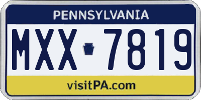 PA license plate MXX7819