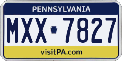 PA license plate MXX7827