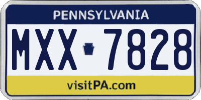 PA license plate MXX7828