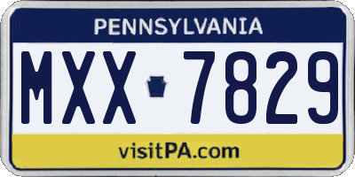 PA license plate MXX7829