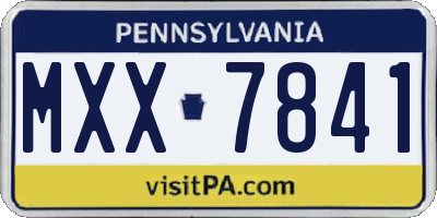 PA license plate MXX7841