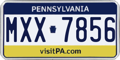 PA license plate MXX7856