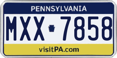 PA license plate MXX7858