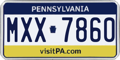 PA license plate MXX7860