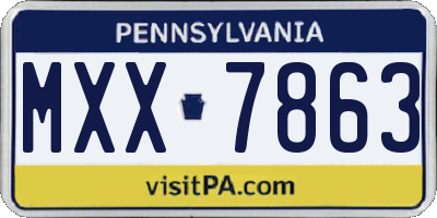 PA license plate MXX7863