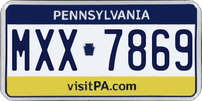 PA license plate MXX7869