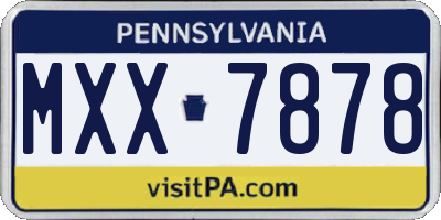 PA license plate MXX7878