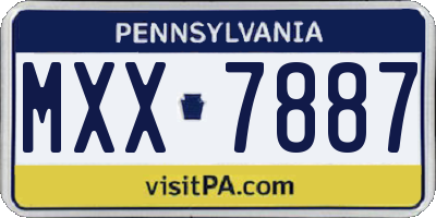 PA license plate MXX7887