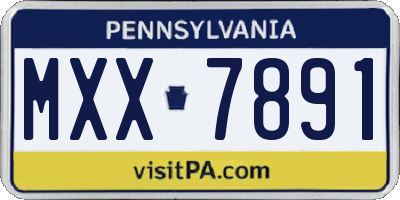 PA license plate MXX7891