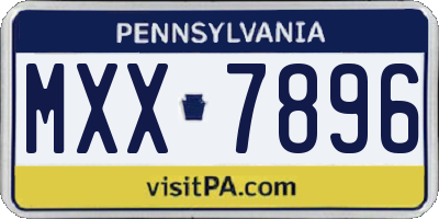 PA license plate MXX7896