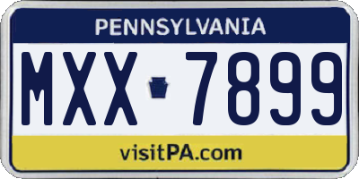 PA license plate MXX7899