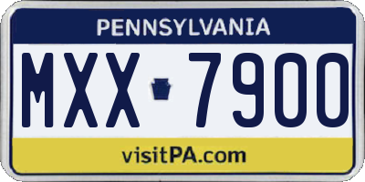 PA license plate MXX7900