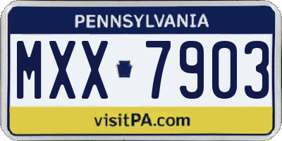 PA license plate MXX7903