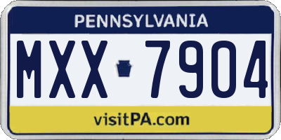 PA license plate MXX7904