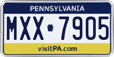 PA license plate MXX7905